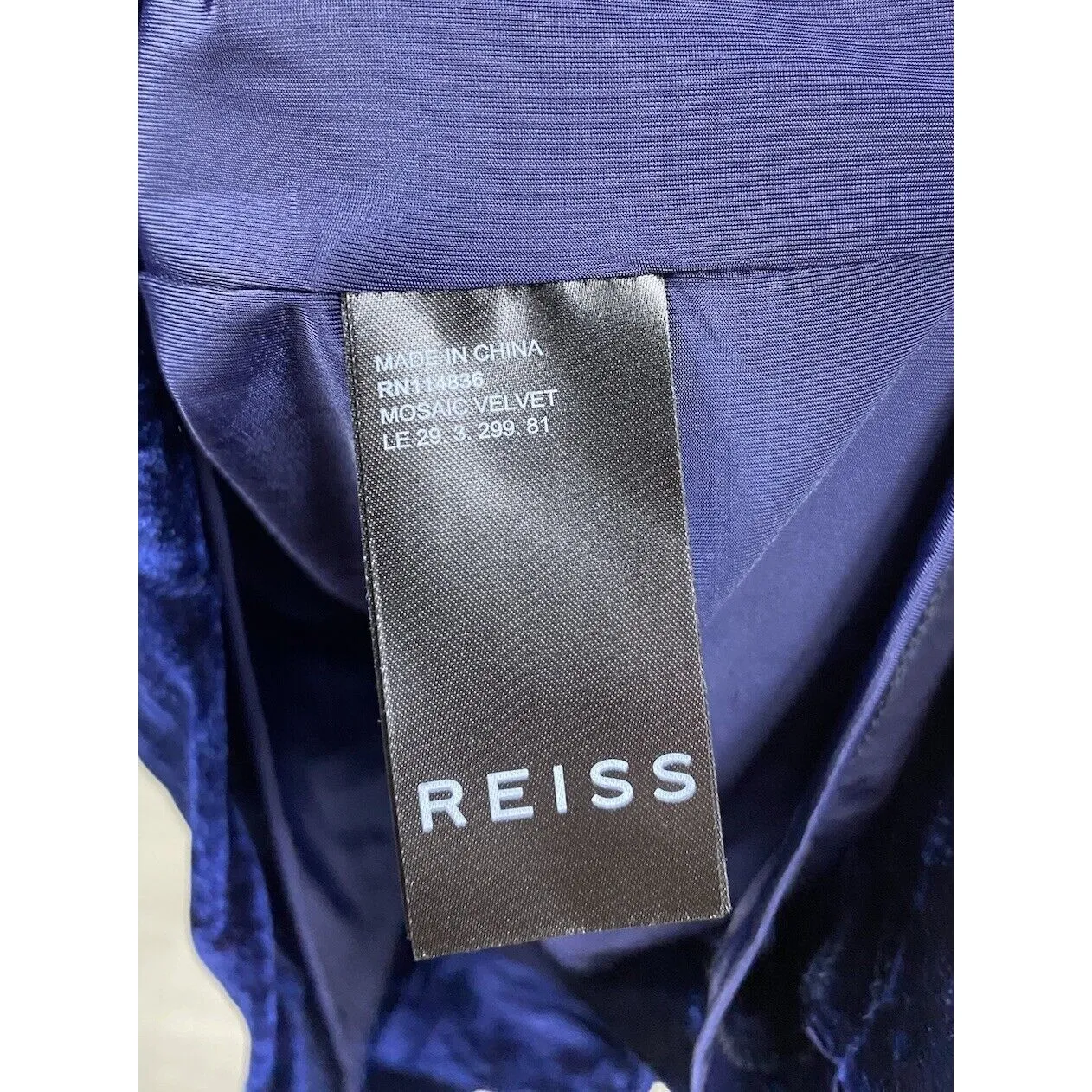 Reiss Mosaic Velvet Twist Front Dress Midnight Blue Sleeveless Sz US 2/UK 6‎ XS - Image 10