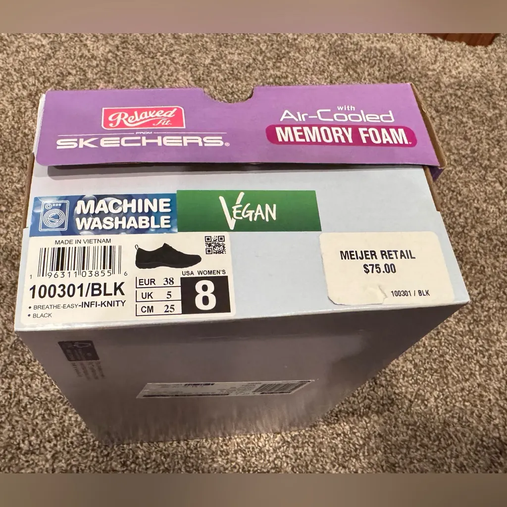 NIB Skechers Black Relaxed Fit Shoes with Air-Cooled Comfort 8 - Image 6