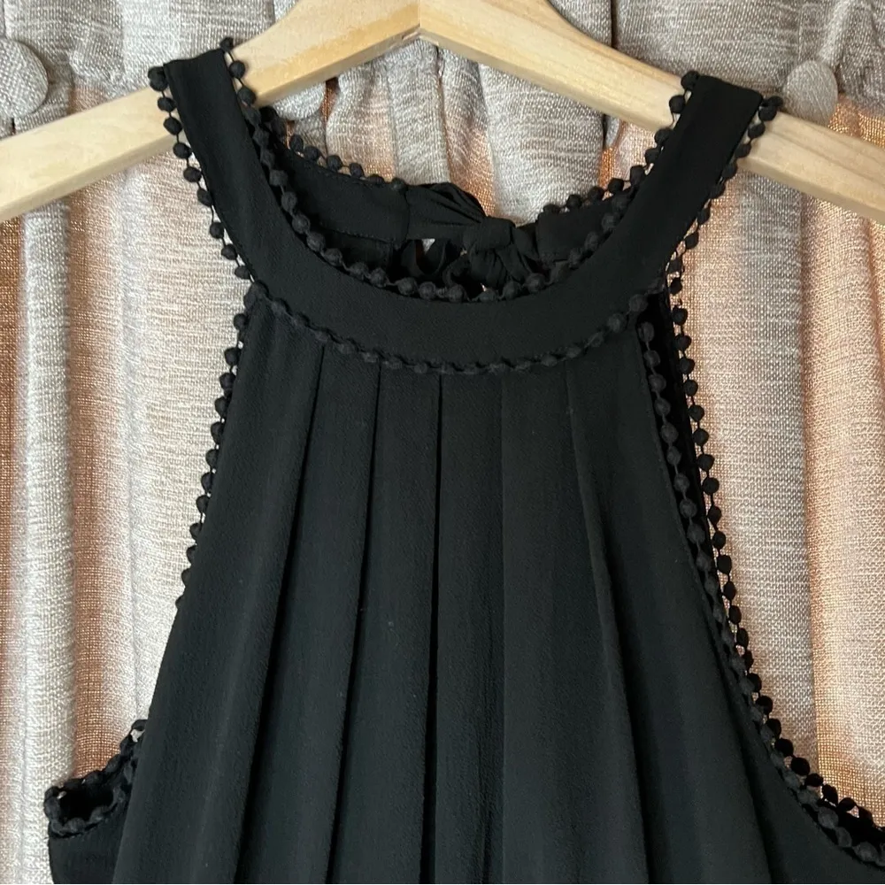 Black Pom Pom Trim Cinched Waist High - Image 4