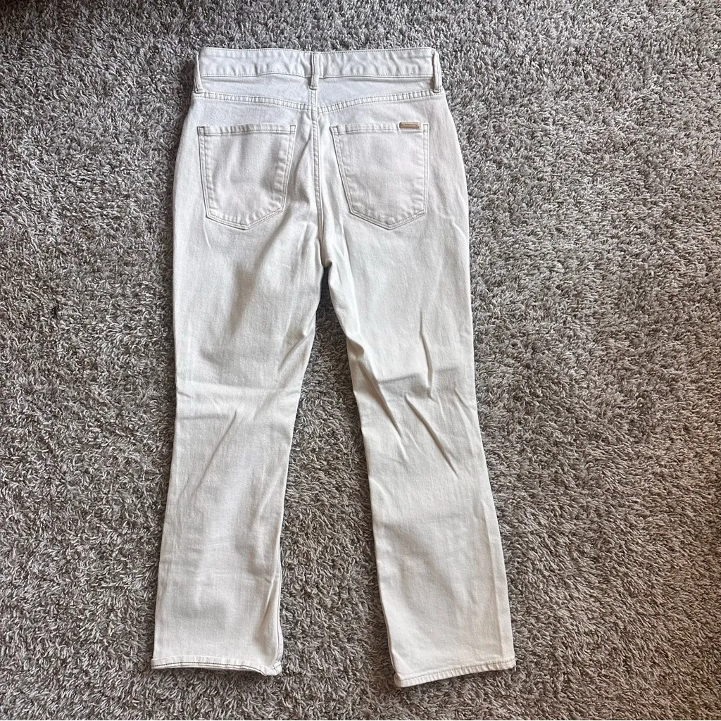 Women’s White High Rise Boot Crop Jeans Size 2 – Classic Fit Stretch Denim - Image 2