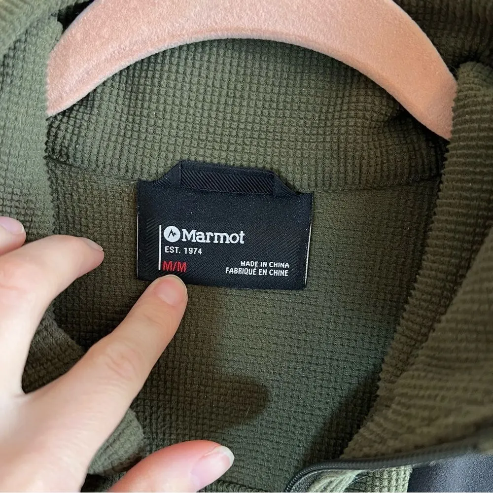 ✨ Marmot Men’s Green Zip Up Sweatshirt Medium - Image 3