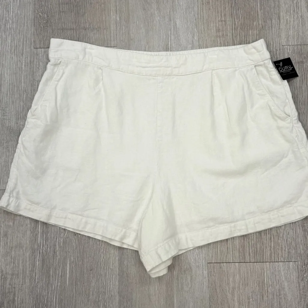 Abercrombie & Fitch White Linen Shorts - Size XL - Image 3
