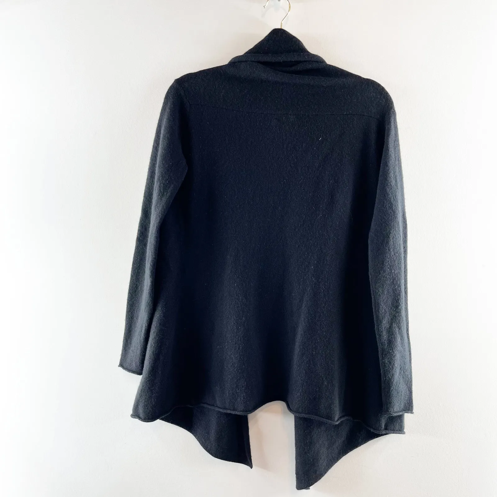 Club Monaco Cristina 100% Cashmere Shawl Lapel Cardigan Sweater Black Small - Image 7