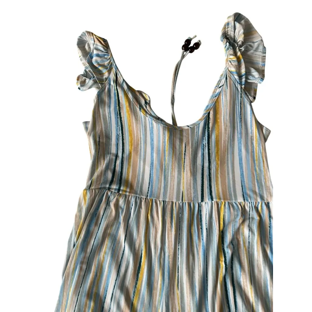 BCBGENERATION Striped Keyhole Ruffle Romper Size M - Image 8