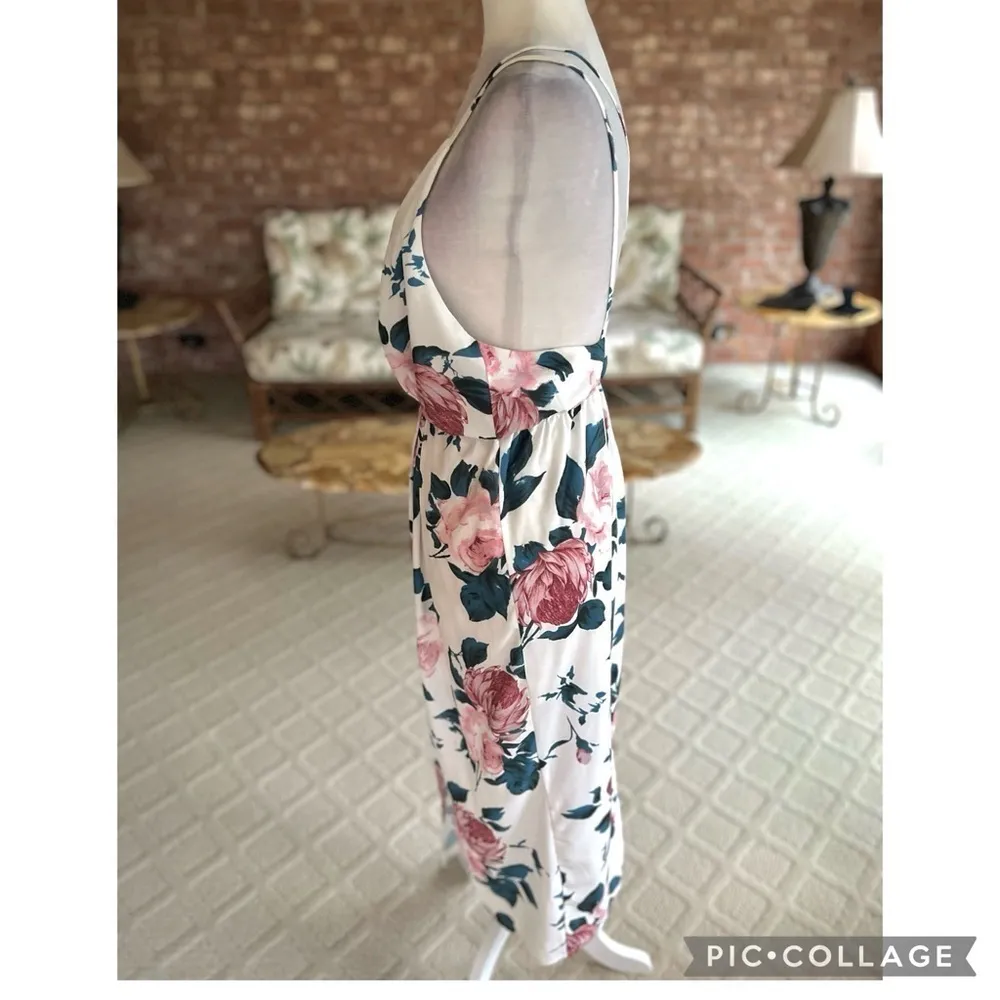 L’Atiste White Floral Crisscross Back Midi Dress M - Image 8