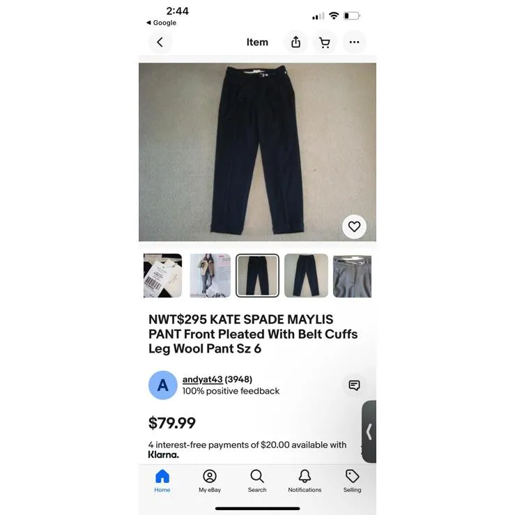 Kate Spade Black Women's Casual Pants with Zipper Pockets - Image 7