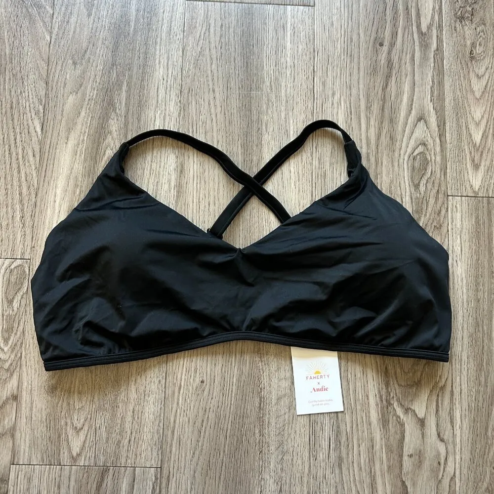 Andie x Faherity Swim The Valencia Bikini Top in Black Size XXL NWT - Image 4