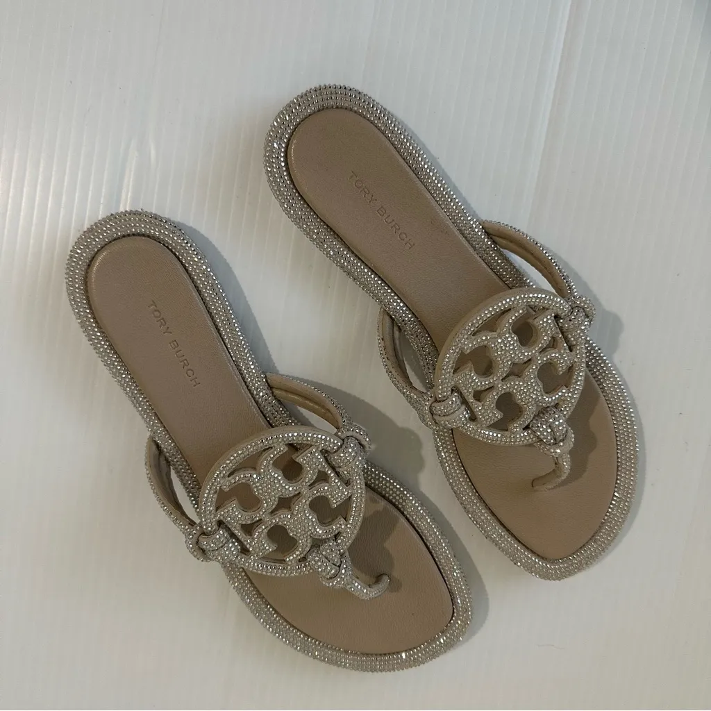 Tory Burch Miller Pave Knotted Sandals Dark Clay, 6.5 - Image 11