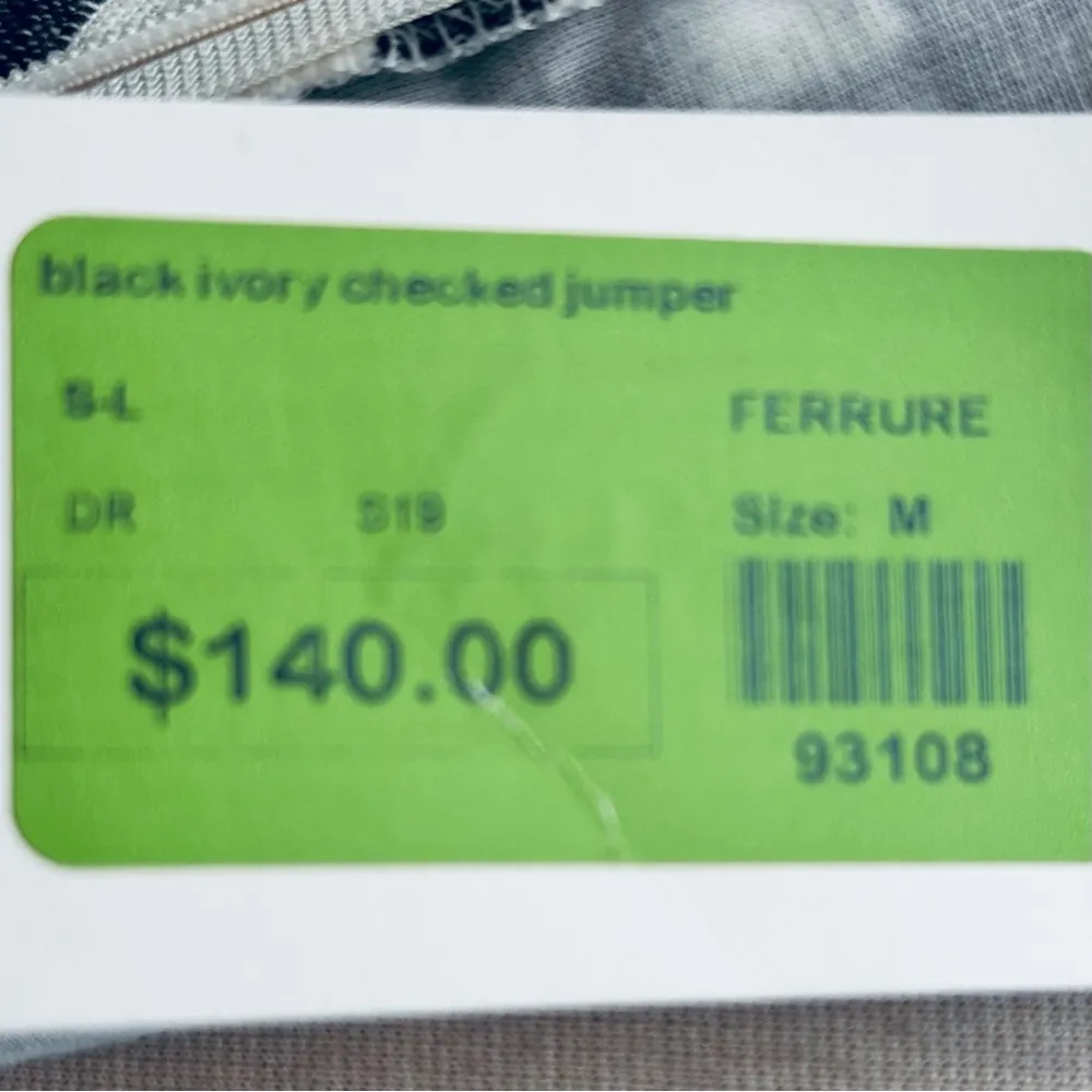 Derhy Women's Ferrure Black & Ivory Checked Jumper Dress Size M - Image 15