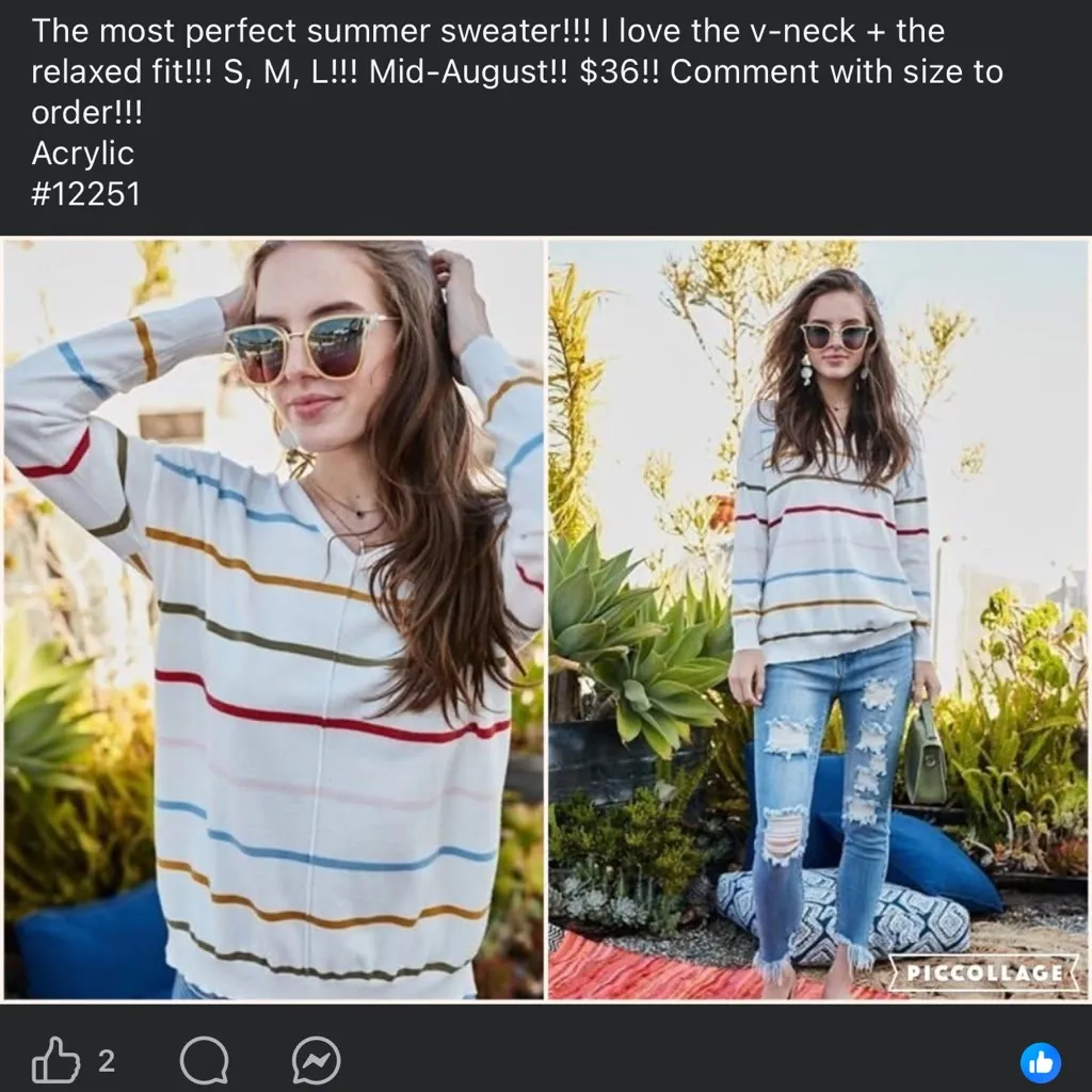 Main Strip Colorful Striped Crew Neck Sweater - Image 3
