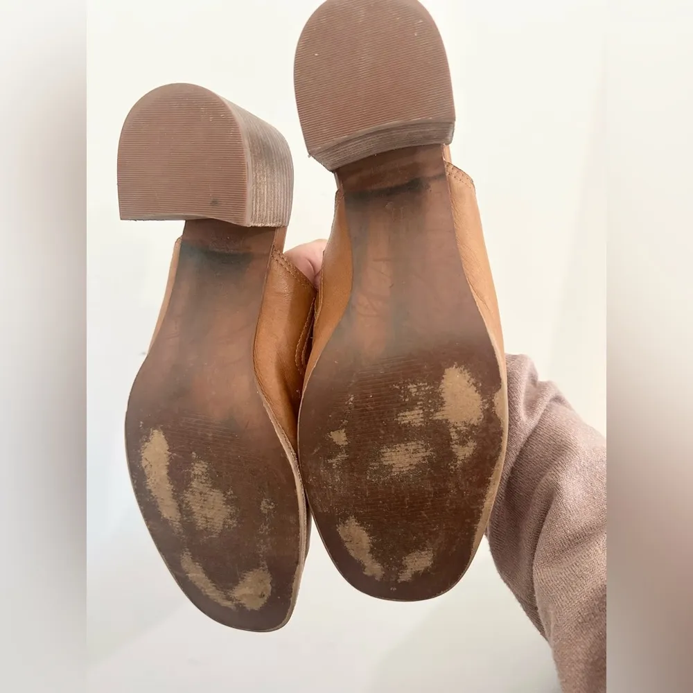 Womens Madewell The Carey Mule Amber Brown Leather 2.5” Heel Slip On Stretch 11 - Image 6