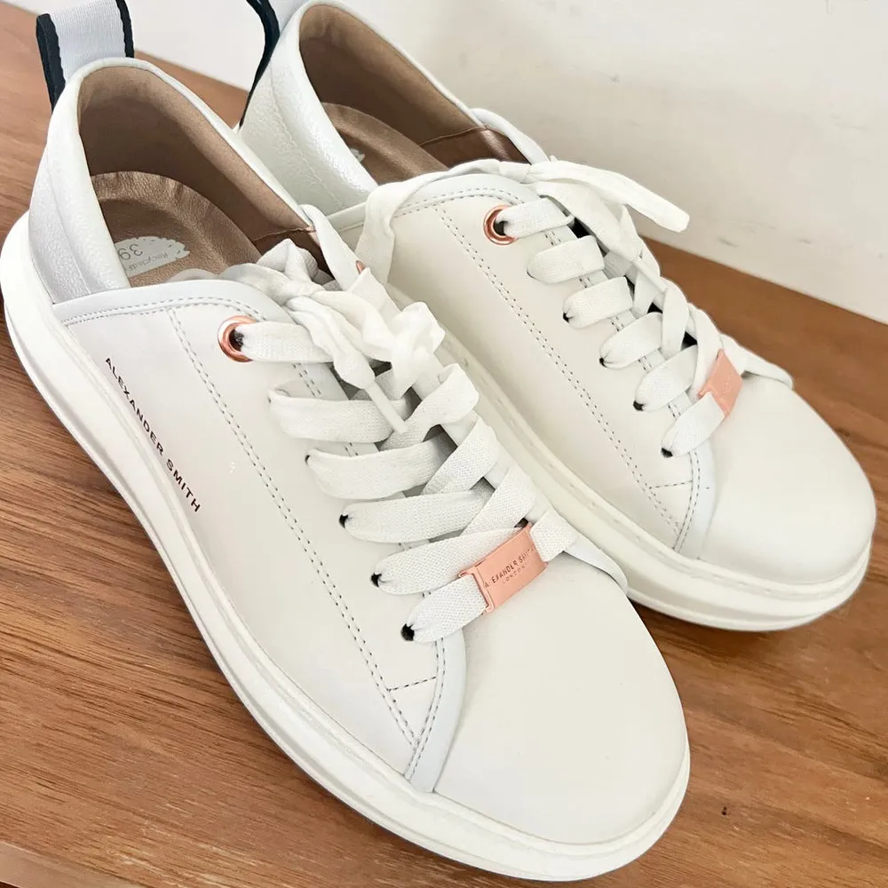 ACBC x Alexander Smith Lace Up Low Top Sneakers Shoes White Women's Size 39 / 9 - Image 4