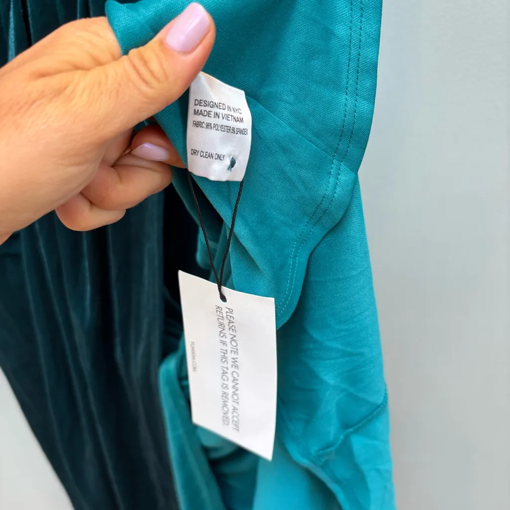 YUMI KIM Tamra Midi Dress in Jewel Emerald Velvet M - Image 11