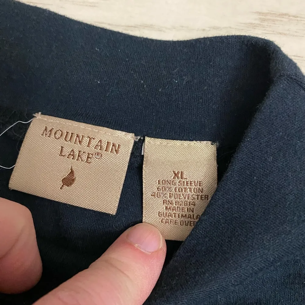 Mountain Lake  Black Long Sleeve Tee with Fall Design - Image 4