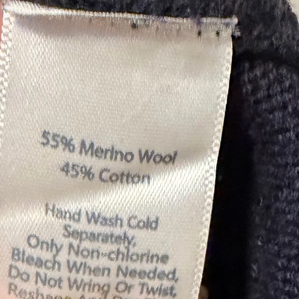 Sail to Sable merino wool blend navy blue accent Sweater size large a38 - Image 9