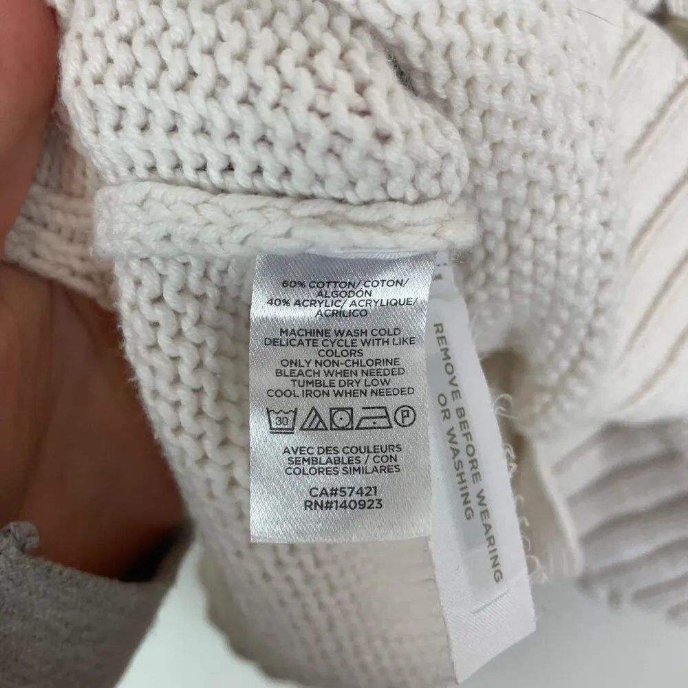 Loft Womens XS White Relaxed V Neck Cardigan Oversized Boxy Sweater Basic Staple - Image 5