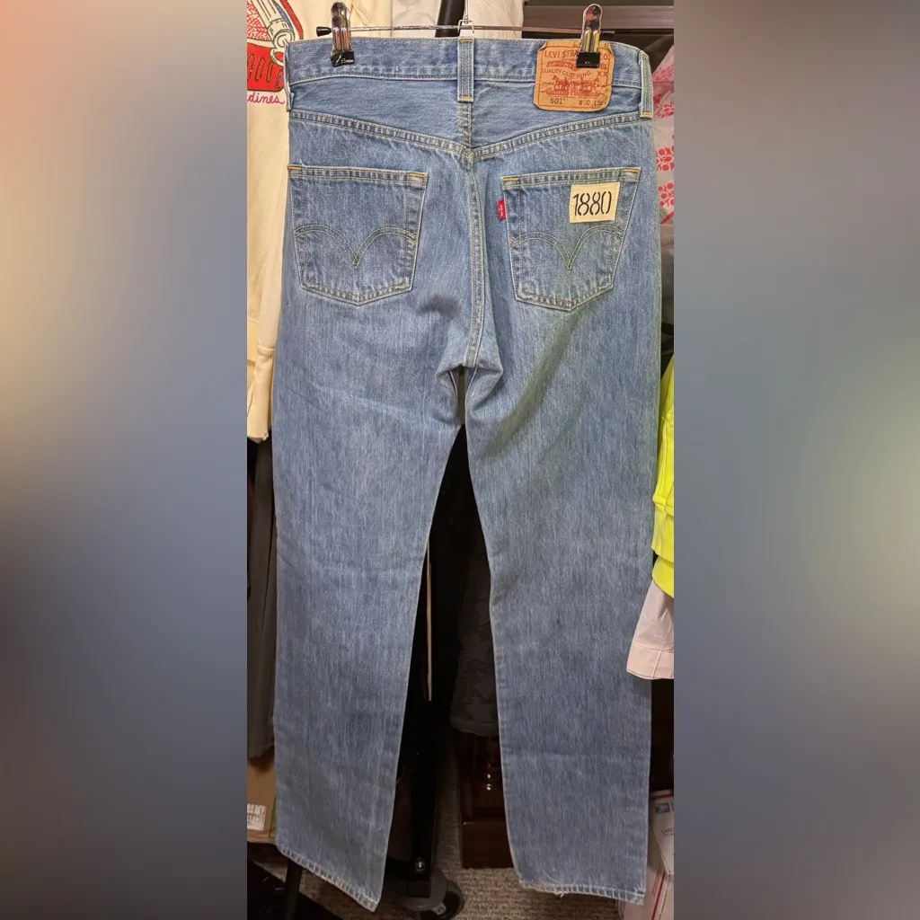 NWT Free People Riley Vintage Quilter's Friend Jeans - patchwork quilt blue - 27 - Image 13