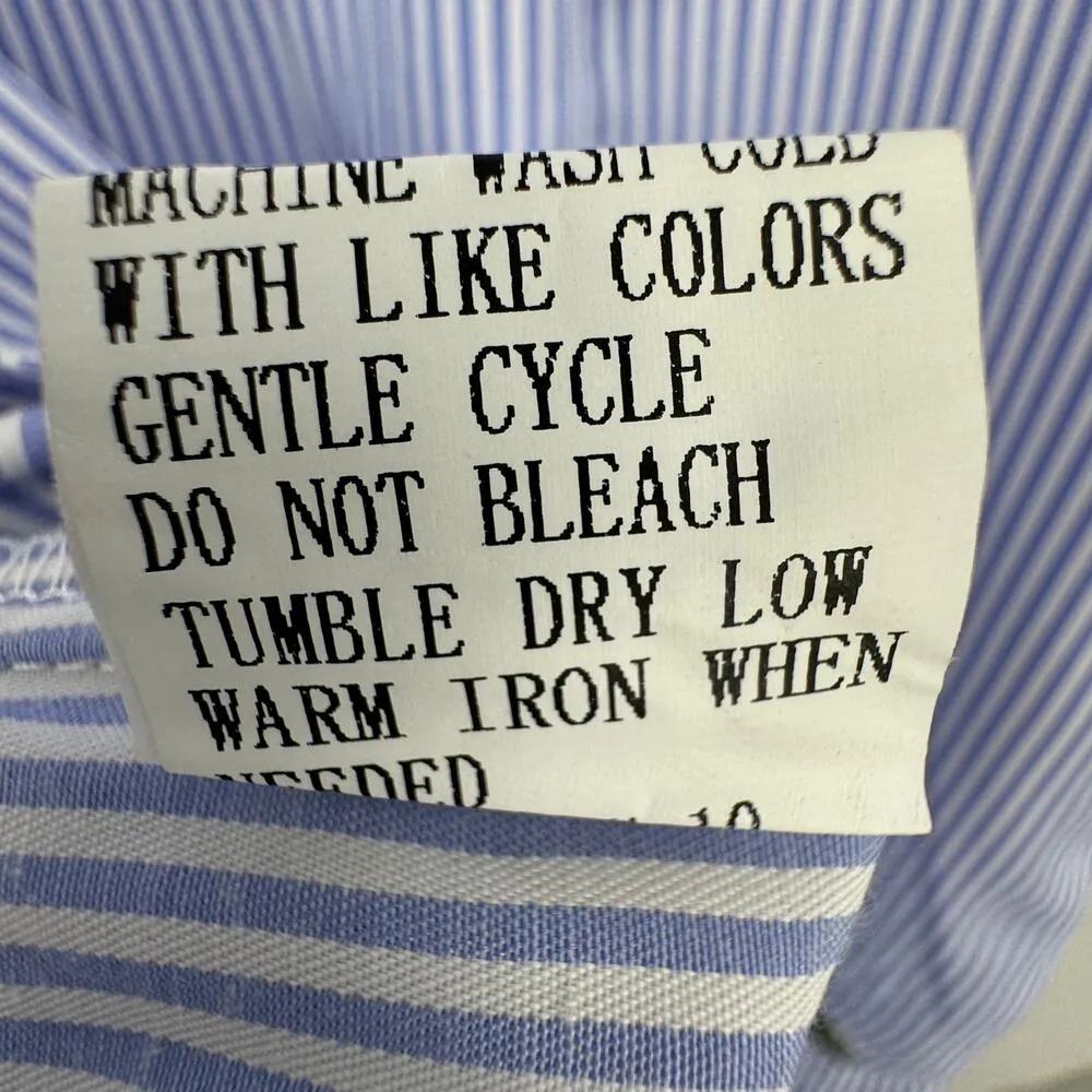 J. Gee shirt dress embroidered pineapple print blue white stripe nautical S NEW - Image 10