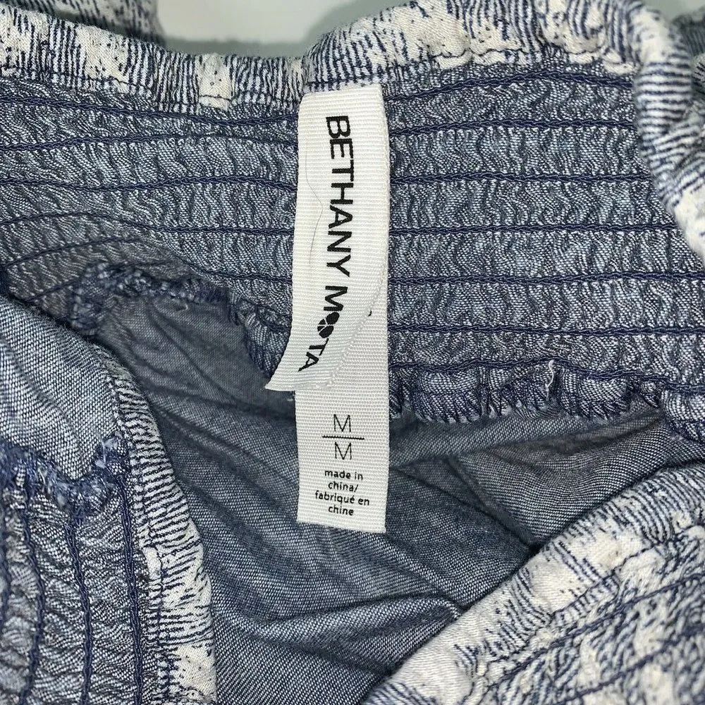 Bethany Mota Womens Mini Dress Spaghetti Straps Size M Blue Coral Cotton Cut Out - Image 4