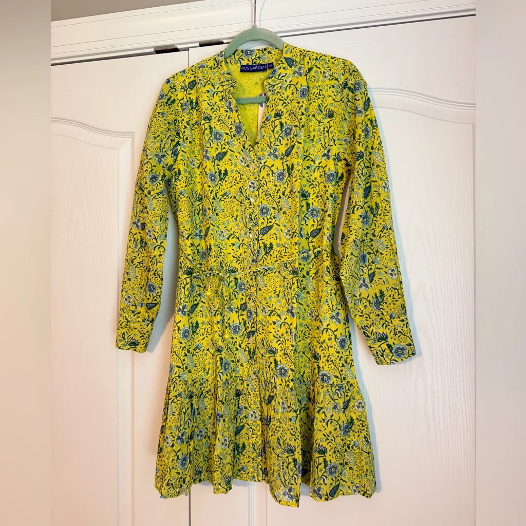 NWT Ro’s Garden Ines Dress Yellow Size M - Image 5