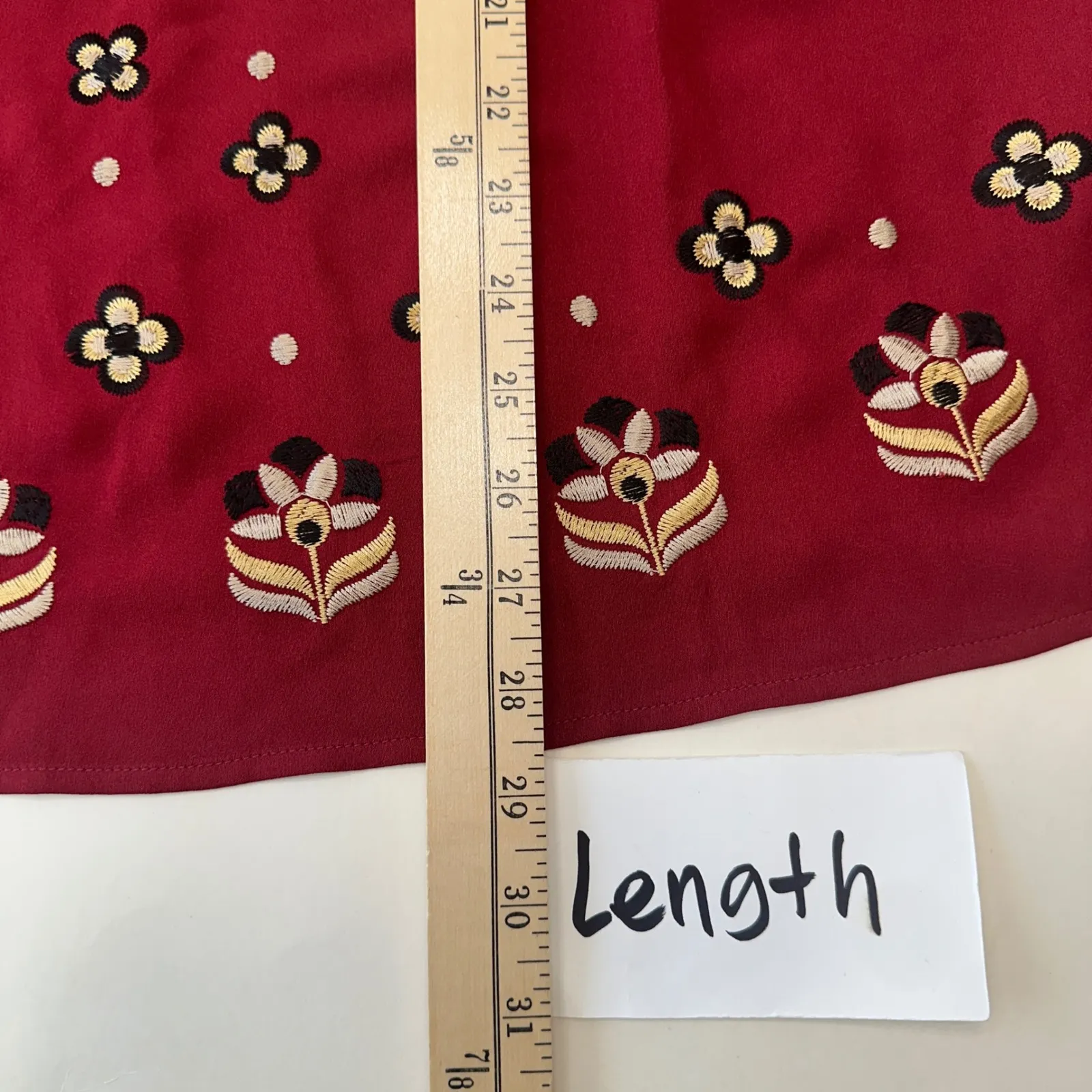 Bob Mackie Wearable Art Embroidered Floral Top Blouse‎ Red Womens 1X Plus Size - Image 11