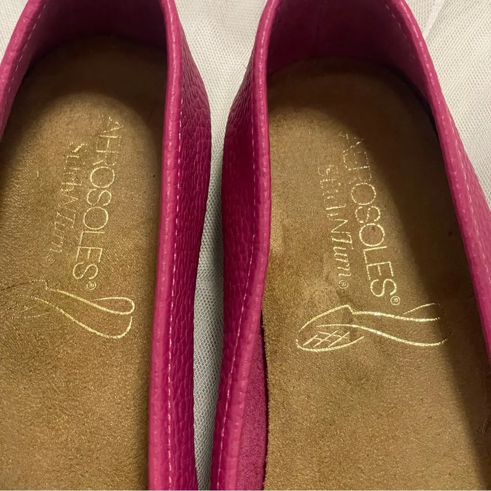 AEROSOLES® Big Bet Flat Shoes in pink leather, size 6 - Image 10