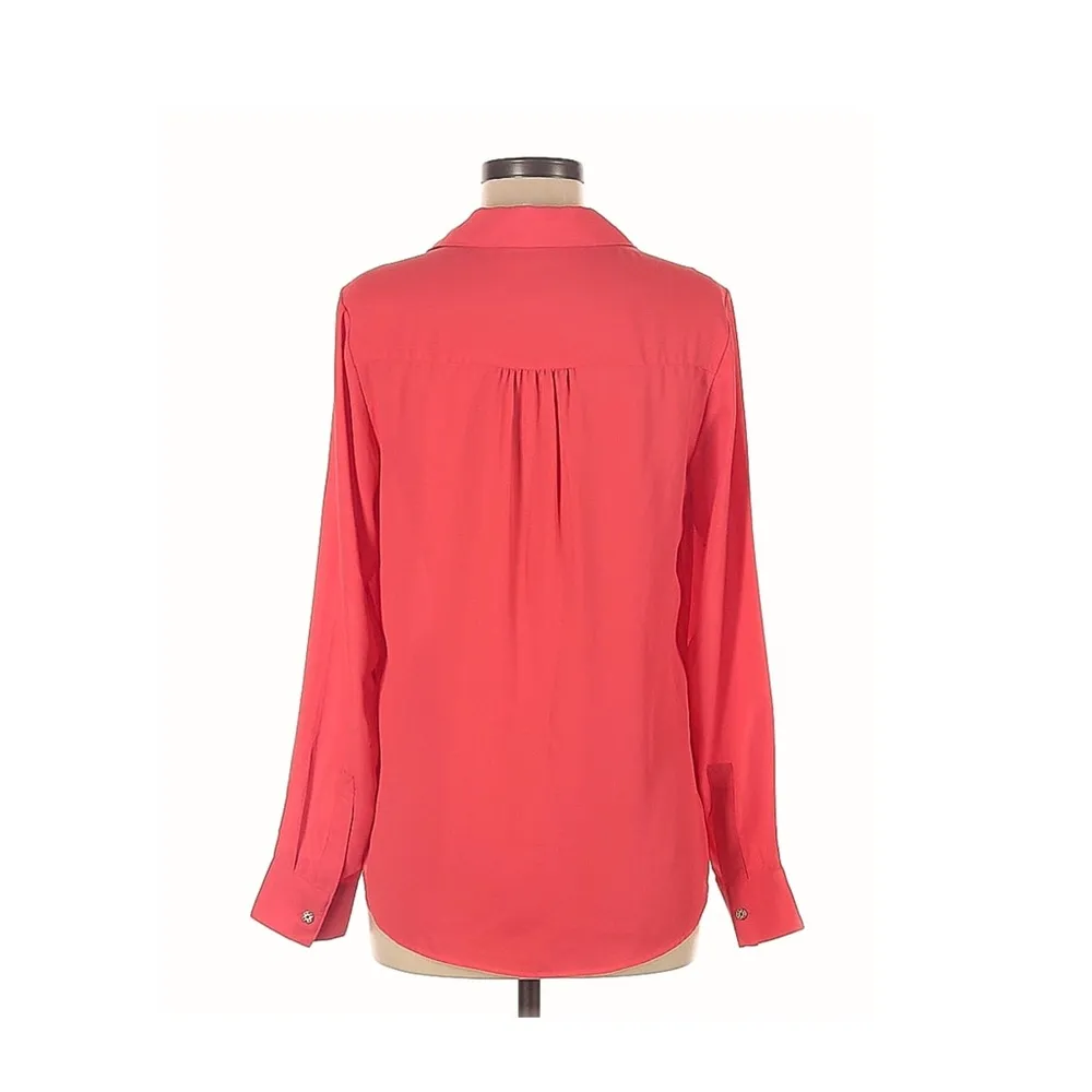 Chic Vintage Jaclyn Smith Collection Coral Collared Button-Down Blouse Shirt - Image 2