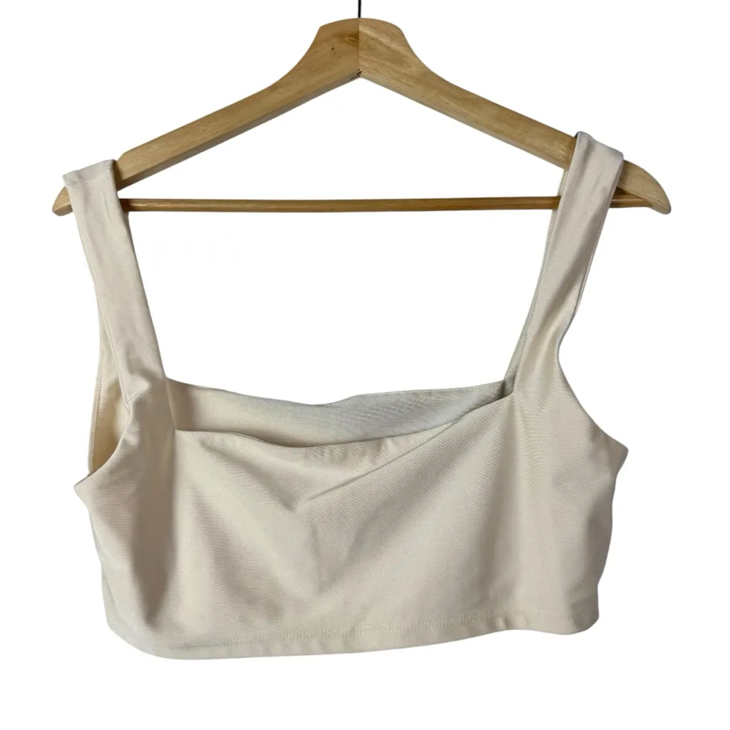 Boutique Win Win Blue & White Cropped Athletic Tank Top L - Image 3