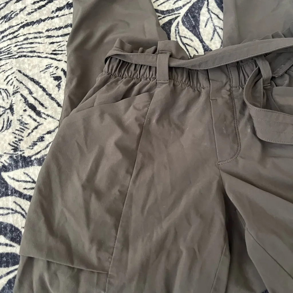 Athleta‎ Skyline Pant Brown Green Belt High Rise Pants Sz 0 - Image 3