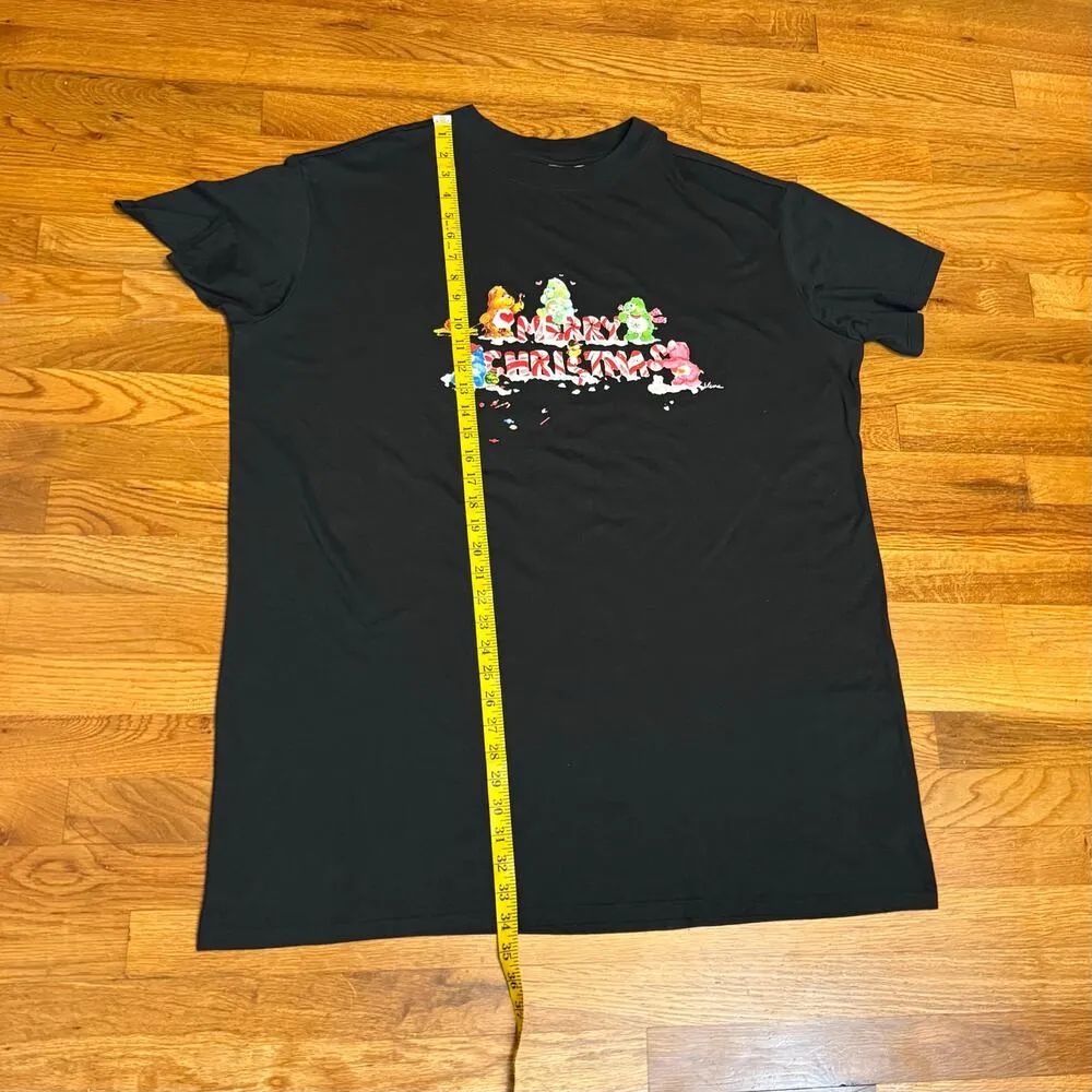 BP Women’s 1X Black Graphic Merry Christmas Care Bears Holiday Sleepwear Lounge - Image 5