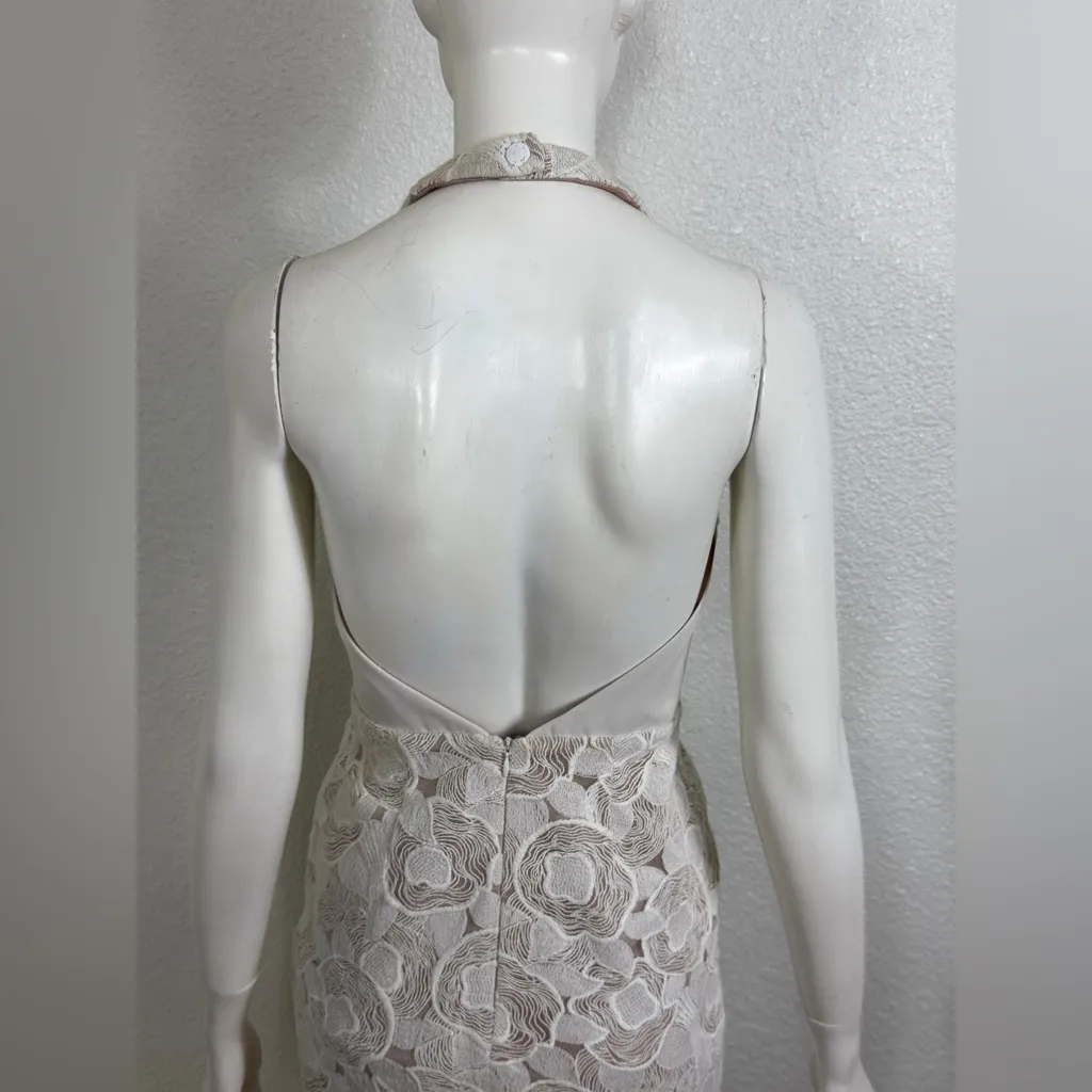 Manning Cartell Romantic Sexy Ivory Lace Midi Dress Size Small White - Image 8