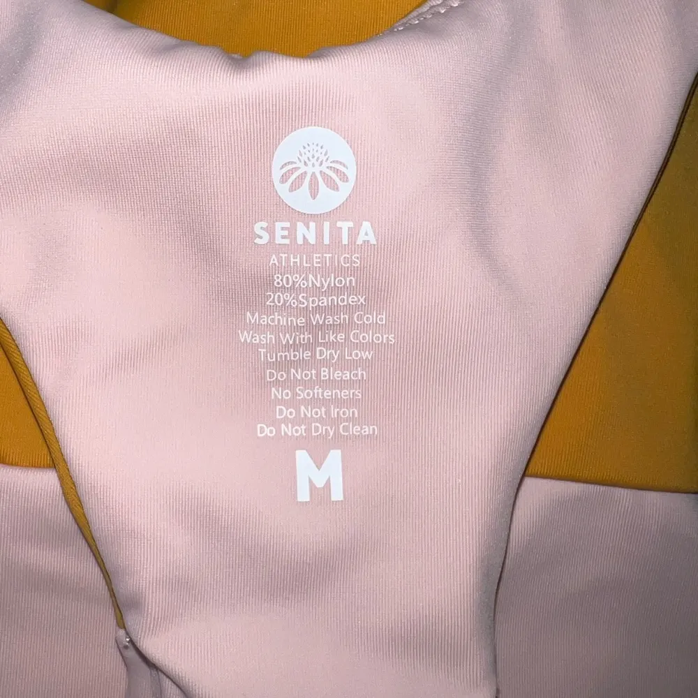 SENITA Athletic Color block Racer Back Sports Bra Size Medium - Image 3