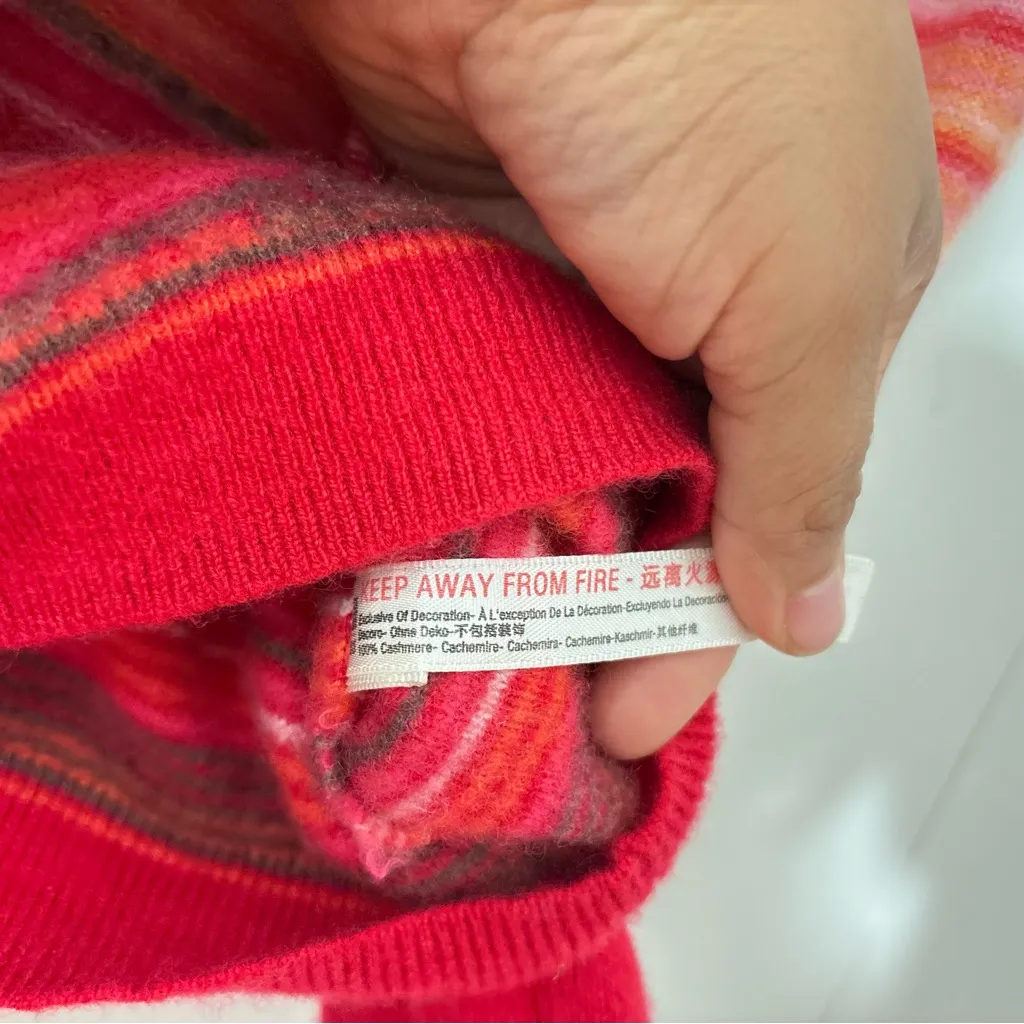 Anthropologie Saturday Sunday Striped Cashmere Sweater Size M Red Size M - Image 8