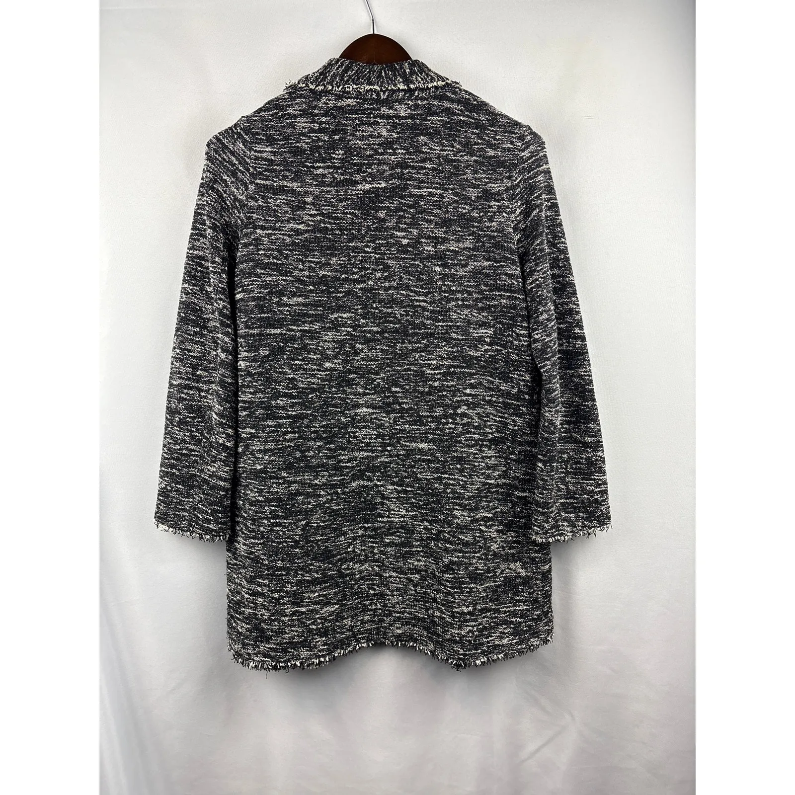 Women’s Max Studio Small Black & White Tweed Long Blazer - Image 3