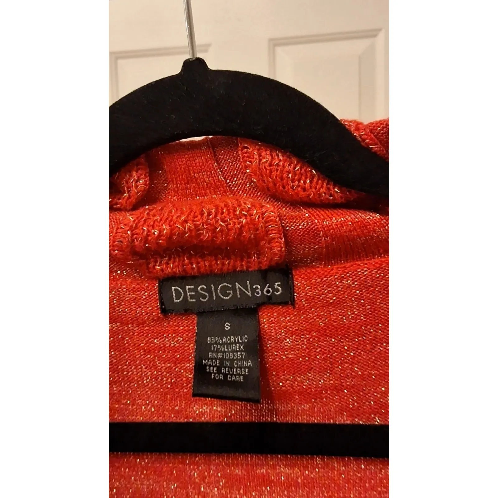 Design365 Pullover Turtle Neck Sweater with ruffles all around the top Size S Orange - Image 2