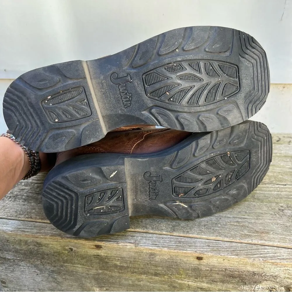 Justin Gypsy Steel Toe Lace Up Work Waterproof Boots 10B - Image 7