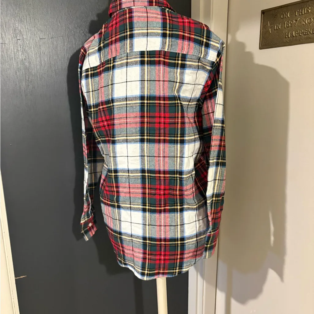 NWT Old Navy Plaid Button Down Flannel 100% Cotton Boyfriend Shirt 💜 - Image 5