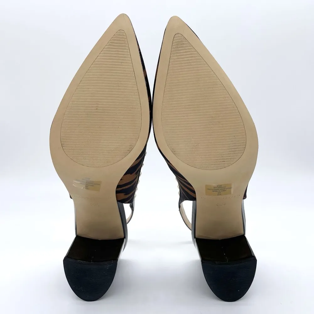 Marc Fisher Pointed Toe Studded Slingback Pumps - Image 8