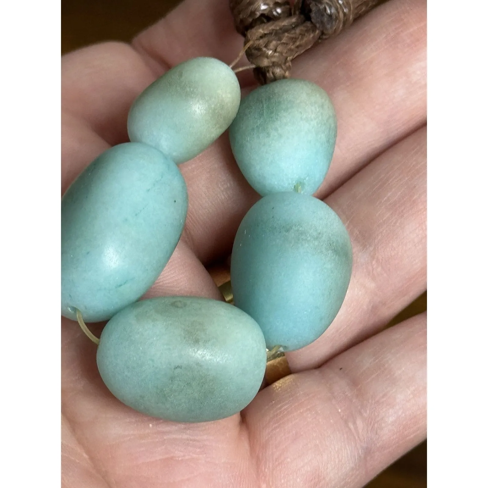 Beaded Stones Turquoise Bracelet Stretch Homemade‎ Blue - Image 3