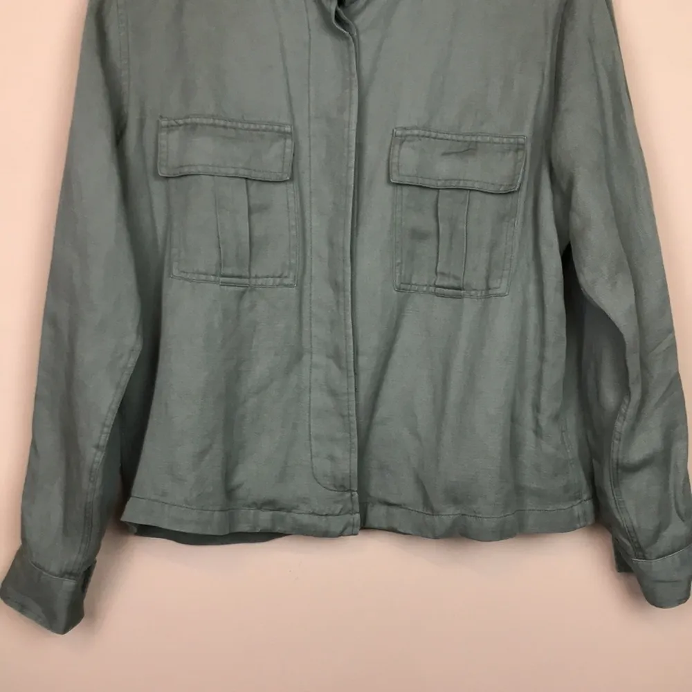Rails Women’s Linen Blend Military Style Utility Hidden Button-Up Shirt Shacket - Image 3