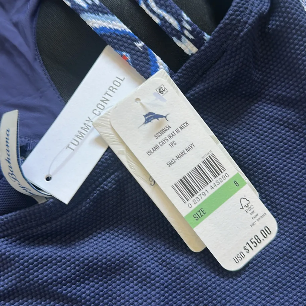 NWT Tommy Bahama Island Cays Ikat High-Neck‎ One-Piece Swimsuit - Image 5