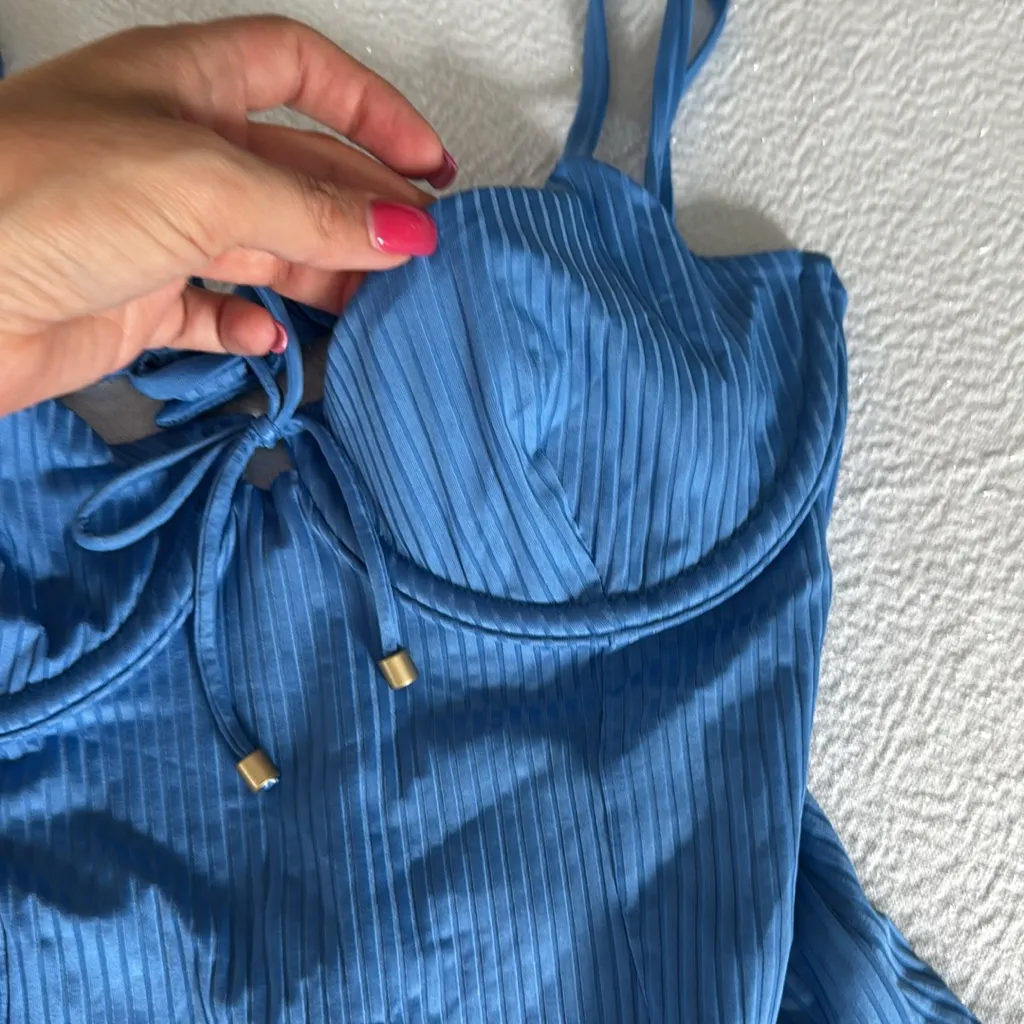 VITAMIN A Ada Underwire One Piece - Chambray EcoRib, Size Medium, $196 - Image 8