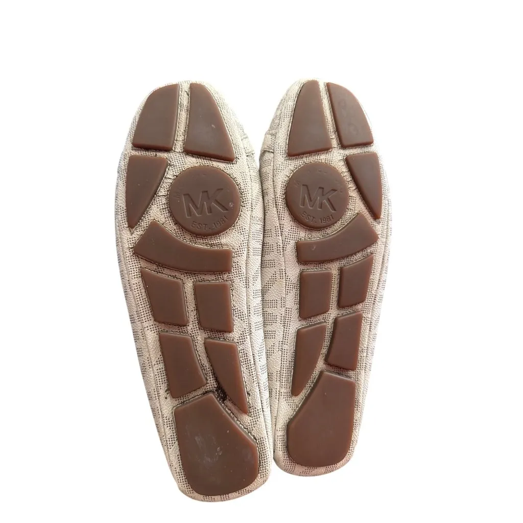 Michael Kors Womens Ballet Flats Slip-On Logo Beige Size 8 SKU 8854 - Image 4