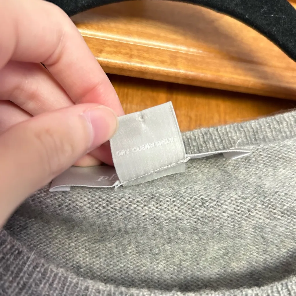 Ply Cashmere Grey Crewneck Sweater Size Small Petite Minimal Classic Casual Gray - Image 6