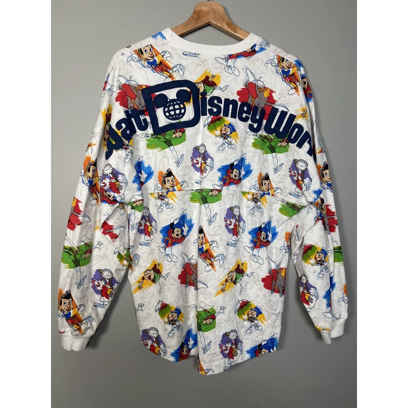 DISNEY PARKS World Ink & Paint Spirit Jersey Mickey‎ Peter Pan Pinocchio Size S White - Image 11
