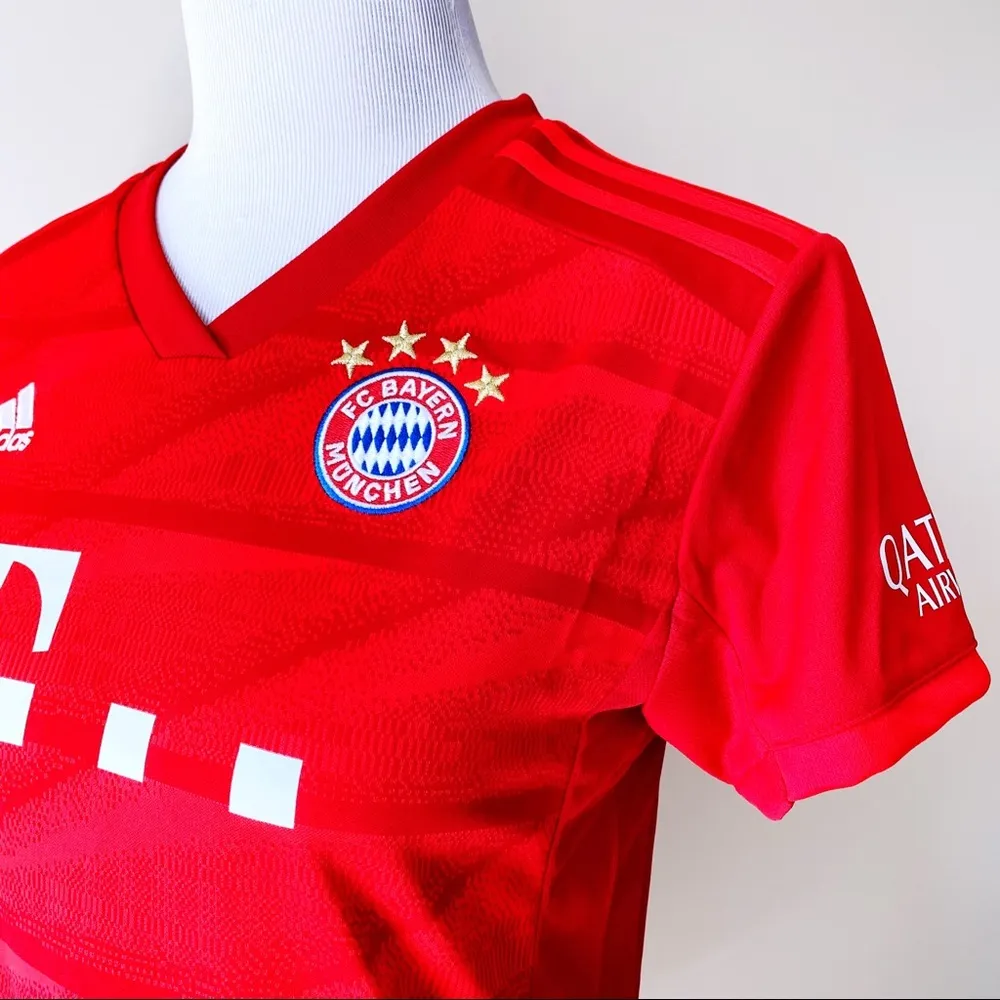 Adidas FC Bayern Munchen Munich Soccer Jersey Womens Small Red White Fan Gift - Image 6