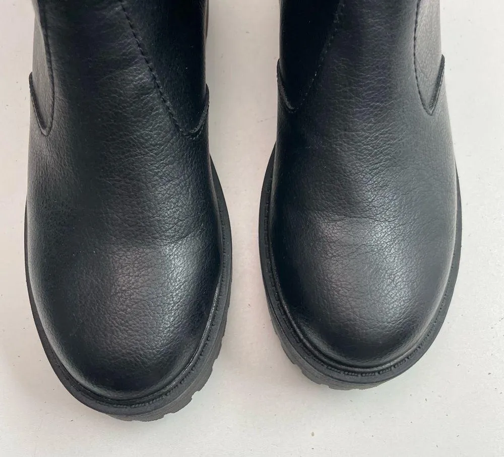 Skechers Boots City Combat Pull On Platform Lugged Soles Memory Foam Ankle Black - Image 3