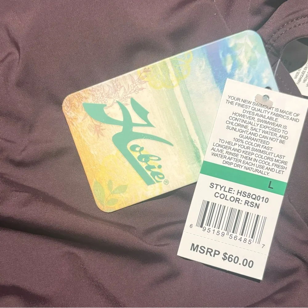 Hobie Women's Deep Plum Purple Halter One Piece Swimsuit
Size L - Image 5