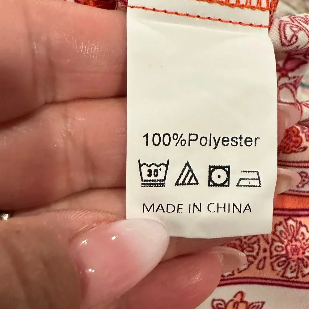 BEACHSISSI BOHO LONG SLEEVE SMOCKED BEACHY DRESS M - Image 8