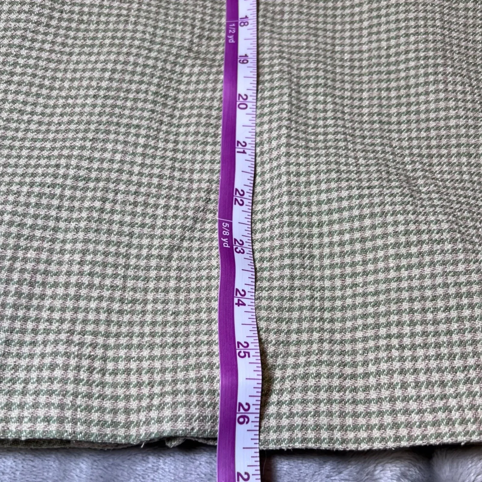 Vintage Orvis River Road Houndstooth Blazer Womens 16 Green White Jacket Silk - Image 14